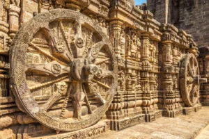 Sun's Chariot Wheel Carved by Stone in  Historical Surya Temple