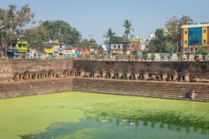   The sacred water tank of Lingaraj Temple